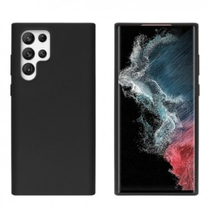 Husa Samsung S22 Ultra Spate Silicon, Soft Negru