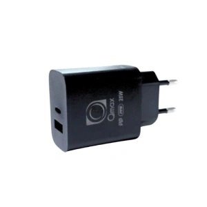Incarcator Priza Qmax 25W, Negru, USB-C -USB A