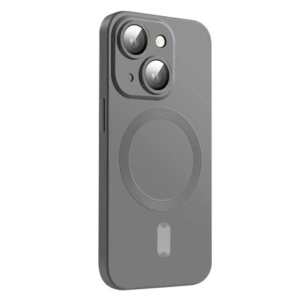 Husa iPhone 15 Magsafe iPhone 15 Protectie Din Sticla Pentru Camere, Gri