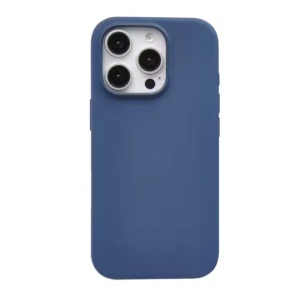 Husa iPhone 15 Pro Max Spate Silicon Soft, Albastru Inchis