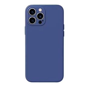 Husa Spate iPhone 13 Pro Max Silicon Soft Cu Protectie Camera, Albastru Inchis