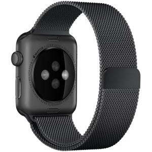 Curea Apple Watch 42/44/45/46/49mm Metalica Milanese, Gri Inchis