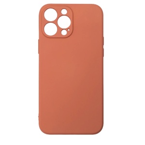 Husa iPhone 13 Pro Spate Silicon Soft Cu Protectie Camera, Portocaliu Pal
