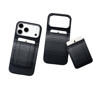 Husa iPhone 16 Pro Max Military-Grade Aramida Magsafe cu Portofel,Negru