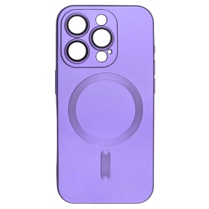 Husa Magsafe iPhone 15 Pro, Protectie Din Sticla Pentru Camere, Mov