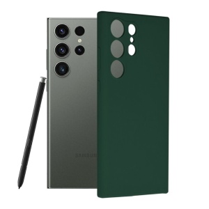 Husa Samsung S22 Ultra Spate Silicon Soft Cu Protectie Camera, Verde