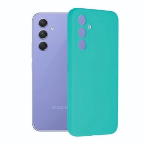 Husa Samsung S24 Spate Silicon Soft Cu Protectie Camera, Turcoaz