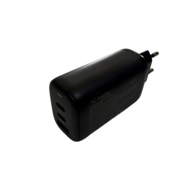 Incarcator Priza USB-A + 2 x USB-C 65W, Negru Qmax - Img 1