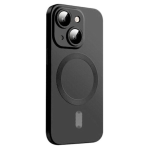 Husa Magsafe iPhone 14, Protectie Din Sticla Pentru Camere, Negru