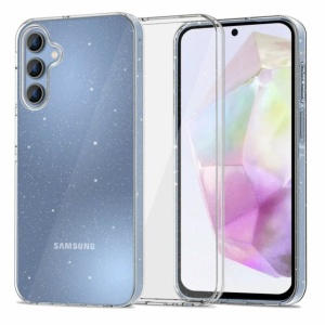 Husa Samsung A15 Transparenta Cu Sclipici, Protectie Camera