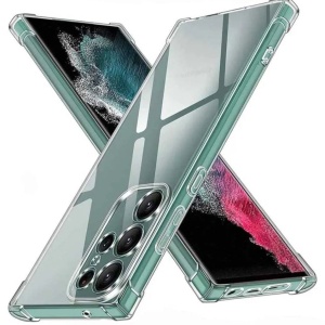 Husa Samsung S23 Ultra Spate Silicon Transparent Cu Protectie Camera, Antisoc