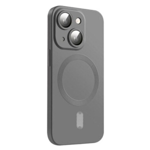 Husa iPhone 13 Magsafe Spate Silicon Cu Protectie Camera Sticla, Gri