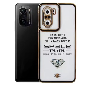 Husa Samsung A33 5G Transparenta Cu Rama Aurie, Negru