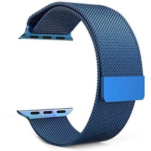Curea Apple Watch 42/44/45/46/49 mm Metalica Milanese, Albastru