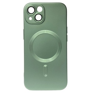 Husa iPhone 13 Magsafe Spate Silicon Cu Protectie Camera Sticla, Verde Deschis