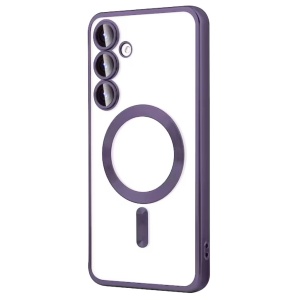 Husa Samsung A35 Transparenta Cu Margini Colorate Magsafe, Protectie Camera, Mov
