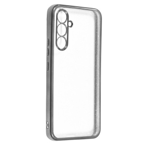Husa Samsung A54 Transparenta Cu Margini Colorate si Sclipici, Protectie Camera, Gri