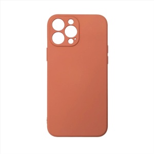 Husa Spate iPhone 13 Pro Max Silicon Soft Cu Protectie Camera, Portocaliu Pal