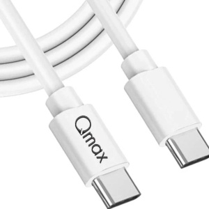 Cablu USB-C la USB-C Qmax SX-26, 3A, 1M, Alb