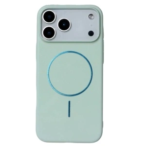 Husa iPhone 17 Pro Plastic Magsafe Sclipici, Verde
