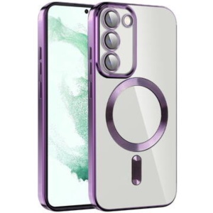 Husa Samsung S20 FE Transparenta Cu Margini Colorate Magsafe, Protectie Camera,Mov