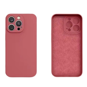 Husa Spate iPhone 13 Pro Max Silicon Soft Cu Protectie Camera, Rosu