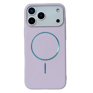Husa iPhone 16 Plastic Magsafe Sclipici, Mov