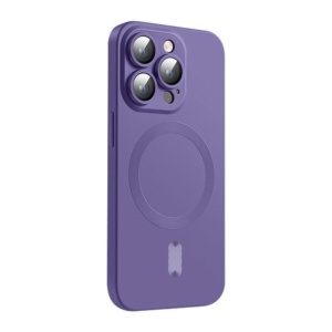 Husa Magsafe iPhone 14 Pro, Protectie Din Sticla Pentru Camere, Mov