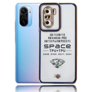 Husa Samsung S22 Ultra Transparenta Cu Rama Aurie, Albastru