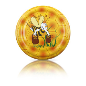 Capac TO82 Twist-Off pt borcan 720 ml (1 kg miere ) - model albina cu galetuse