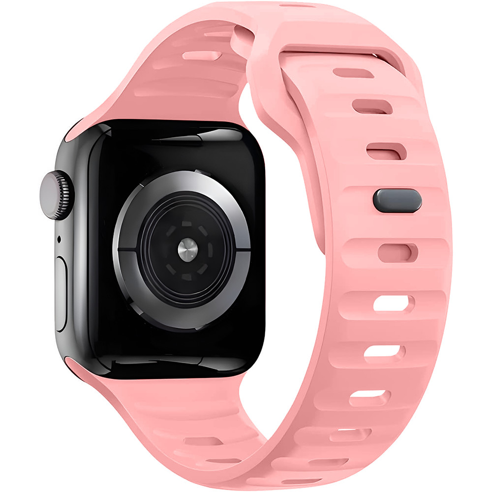 Bermek Curea Apple Watch Ultra, SE, Seriile 3, 4, 5, 6, 7, 8, 9, marimi 38mm/ 40mm/ 41mm, silicon, roz