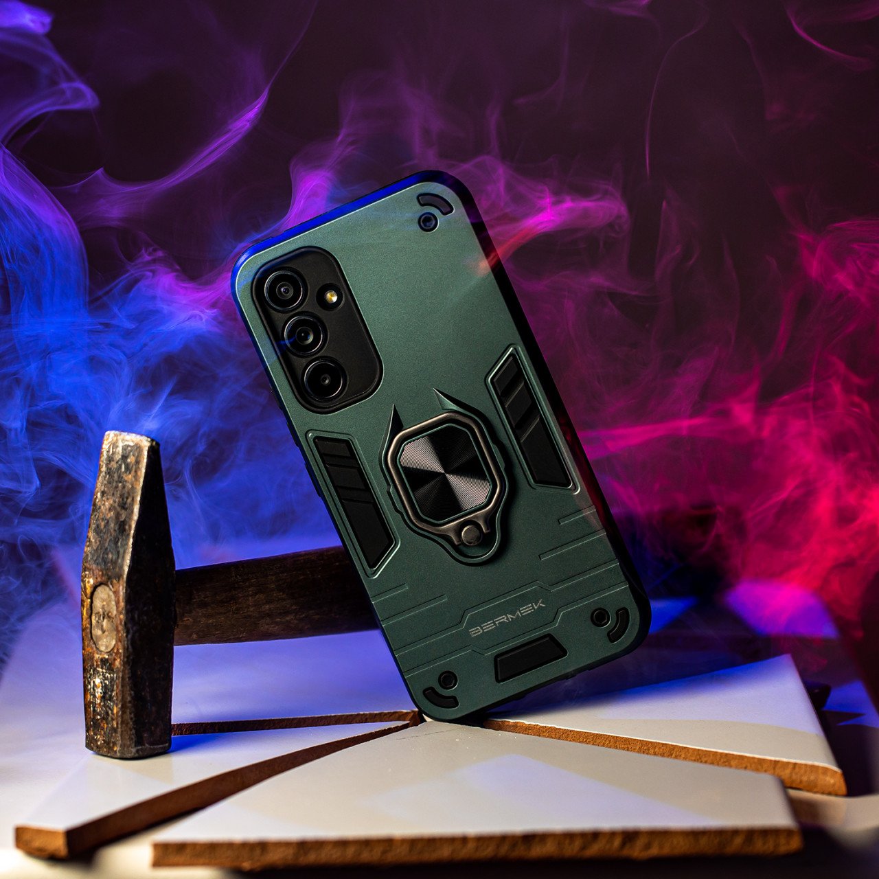 Bermek Husa Xiaomi Redmi 9C, husa antisoc - 2x Folie telefon, Verde - 1 | YEO