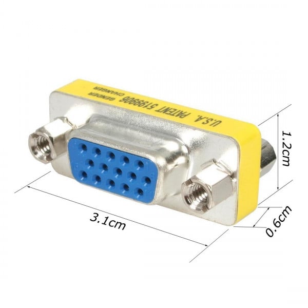 Conector mini adaptor extender S VGA mama la S VGA mama DB HD - 3 | YEO