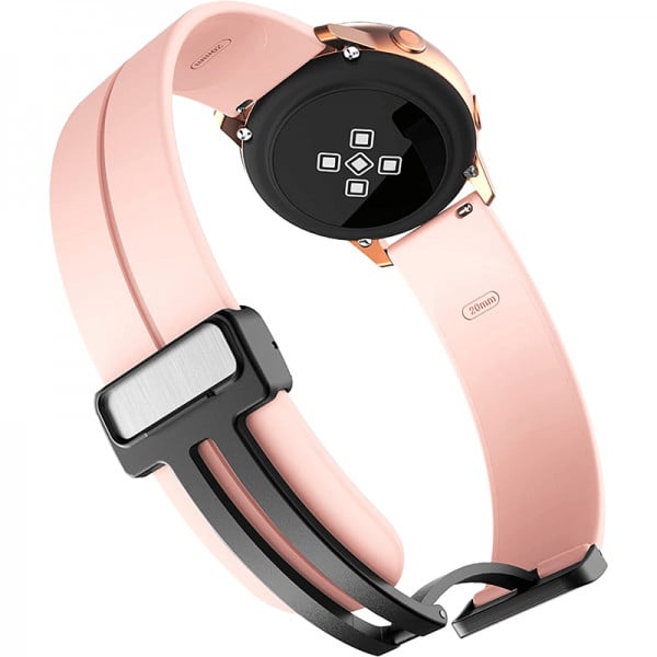 Curea ceas din silicon, 20mm, pentru Galaxy Watch 6/ 6 Classic, Galaxy Watch 5 Pro 45mm, Galaxy Watch 5, Galaxy Watch 4, Galaxy Watch 3 41mm, Huawei Watch GT, roz - 3 | YEO