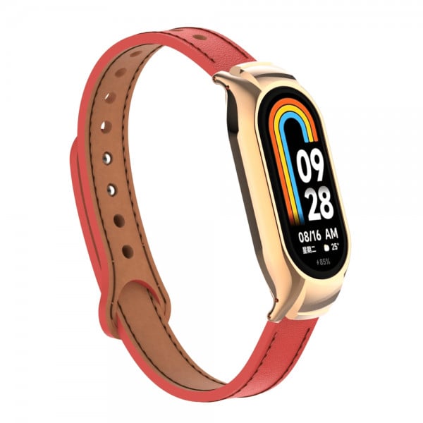 Curea din piele pentru bratara smartwatch Xiaomi Mi Band 7, rosu - 2 | YEO