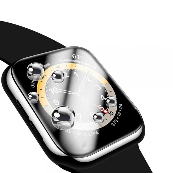 Set 5 folii de protectie ecran pentru Apple Watch Ultra 49mm, 3 folii transparente din hidrogel + 2 folii pentru ecran fullsize 3D din fibra de sticla si hidrogel, negru - 3 | YEO