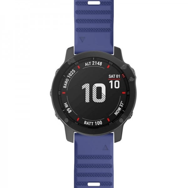 Set Curea sport pentru Garmin Fenix 5/ 6/ 6 Pro/ 7, 22mm din silicon, albastru + o folie de protectie din sticla securizata rezistenta la zgarieturi, transparenta + dop protectie port incarcare - 2 | YEO