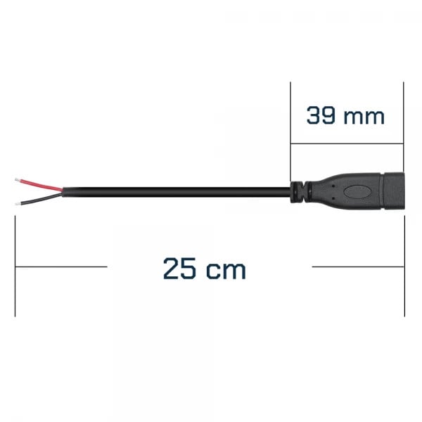 Cablu cu mufa USB 2.0 Type-C mama la 2 fire deschise, 25 cm, negru - 3 | YEO