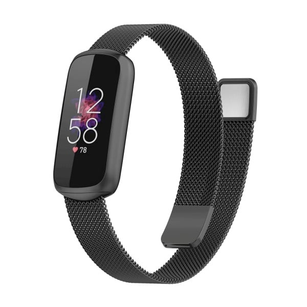 Curea metalica tip plasa cu prindere magnetica pentru Fitbit Luxe , negru