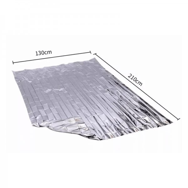 Patura izoterma aluminiu 210x130cm, argintie, camping, supravietuire - 3 | YEO