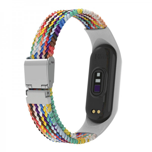 Set 2+1 CADOU curele smartwatch pentru Xiaomi Mi Band 7, bratara fitness din silicon, ajustabila, elastic, design impletit si simplu, catarama din otel inoxidabil, multicolor - 2 | YEO