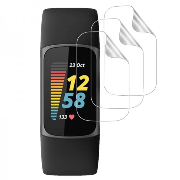 Set 3 folii de protectie ecran pentru Fitbit Charge 5, din Hidrogel rezistent la zgarieturi, transparent