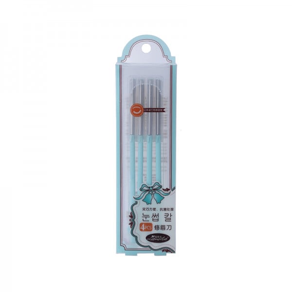 Set 4 lame trimmer Laneila cu capac, 35mm, pentru sprancene, barba, mustata, perciuni, turcoaz - 2 | YEO