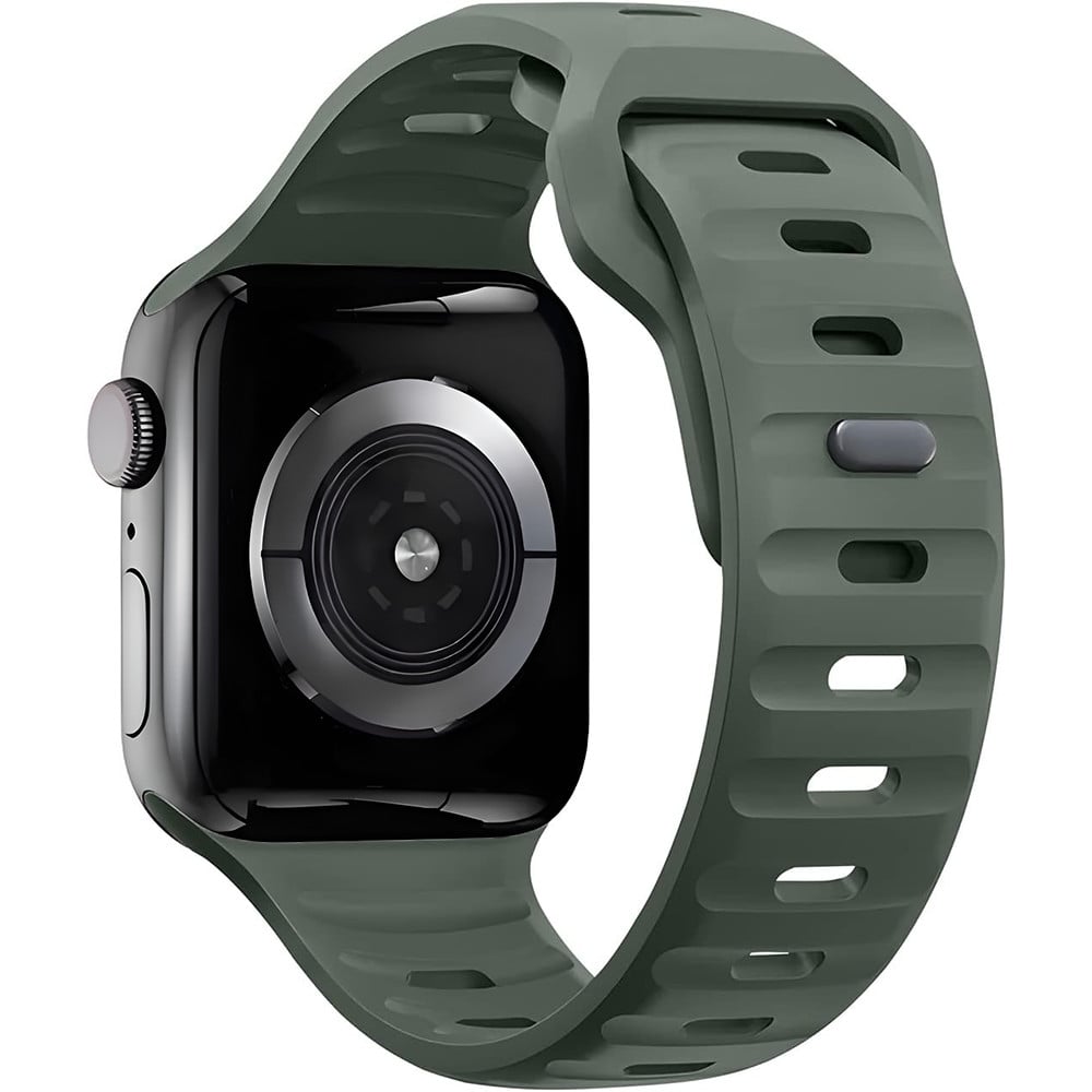 Bermek Curea Apple Watch Ultra, SE, Seriile 3, 4, 5, 6, 7, 8, 9, marimi 42mm/ 44mm/ 45mm/ 49mm, silicon, verde