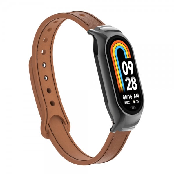 Curea din piele pentru bratara smartwatch Xiaomi Mi Band 7, maro - 2 | YEO