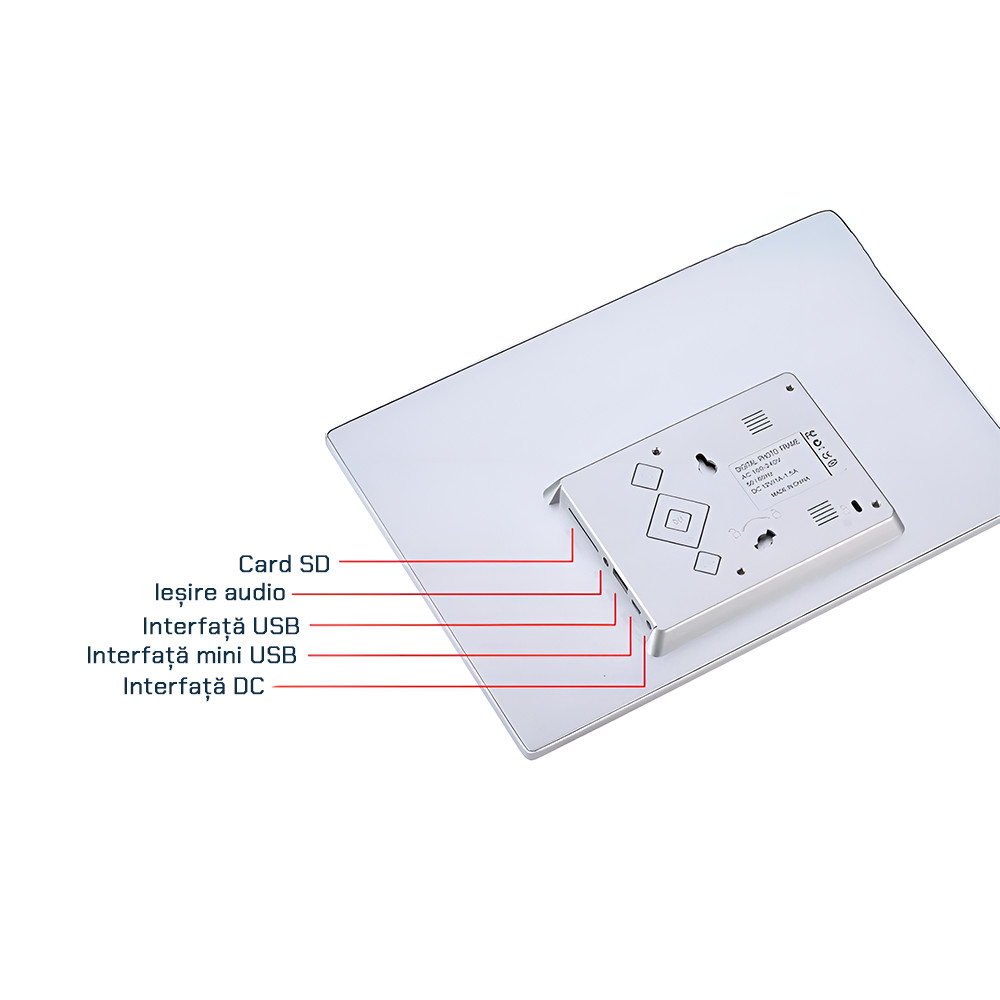 KRASSUS Rama foto digitala din aluminiu 10.1 inch LCD, MW1018, 1024p, mp3 player, video player, cu telecomanda, argintiu + card de memorie microSD 16GB si adaptor - 3 | YEO