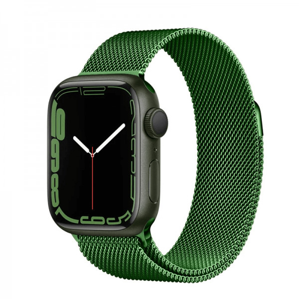 Set 2 curele Apple Watch 3 / 4 / 5 / 6 / 7 / 8 / SE series 38 / 40 / 41 mm, silicon, otel inoxidabil, verde, roz deschis - 2 | YEO