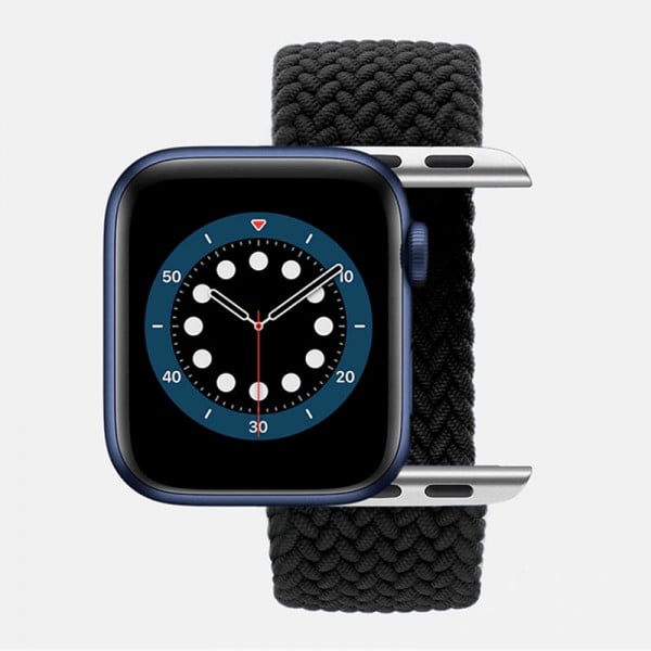 Curea elastica stretch din nylon, pentru Apple Watch 1 / 2 / 3 / 4 / 5 / 6 / SE series, 42/ 44mm,L, negru - 2 | YEO