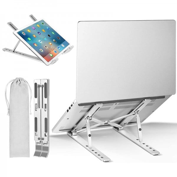 Suport de birou pliabil multifunctional,egonomic, pentru laptop, tableta sau telefon, portabil, din aluminiu - 1 | YEO