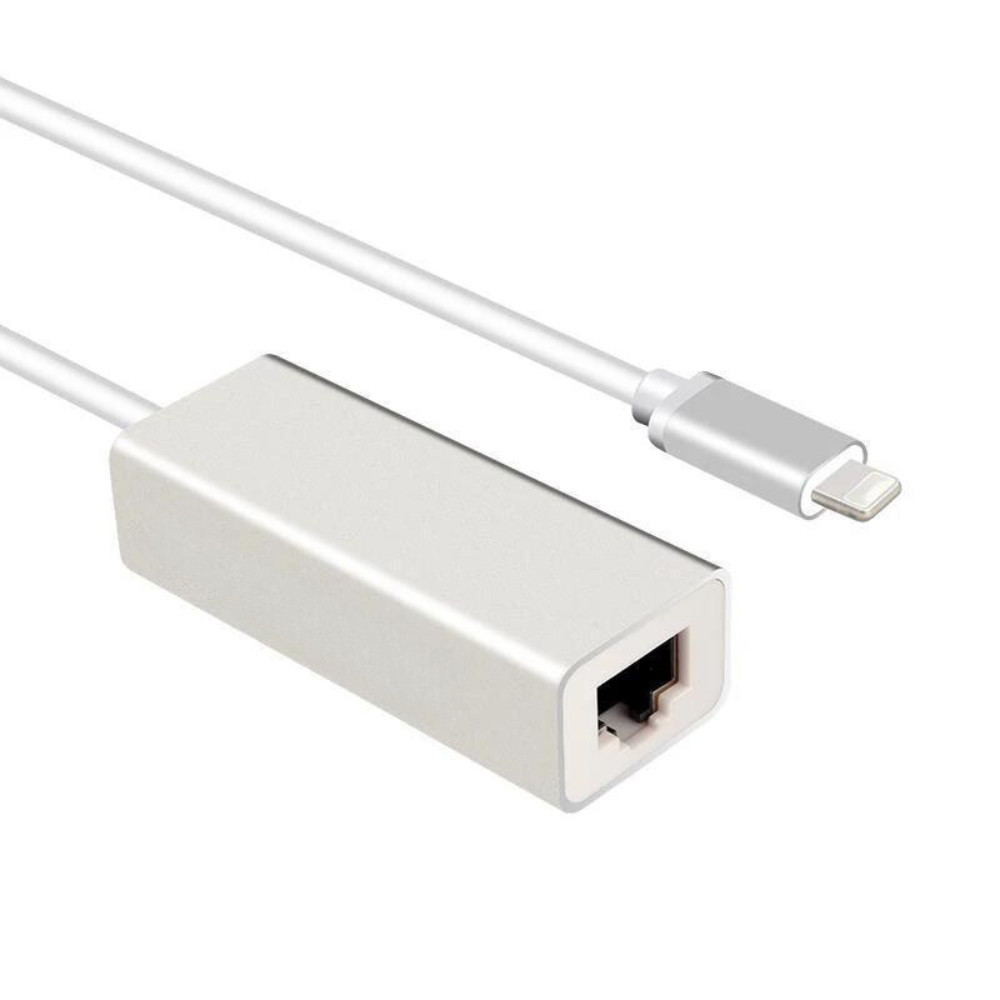 Adaptor Lightning Apple la RJ45 Ethernet 10/100Mbps, compatibil cu iPhone, iPad, 1m, alb